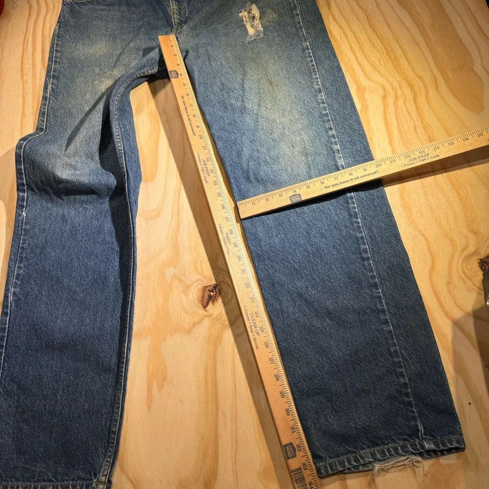 Levi's Men's 505 Regular Fit Straight Leg Orange Tab Medium Wash Jeans 42